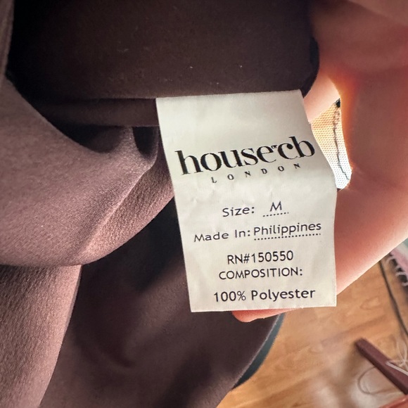 House of CB Angelina CHOCOLATE WRAP NECK MIDI DRESS - M - Picture 6 of 7